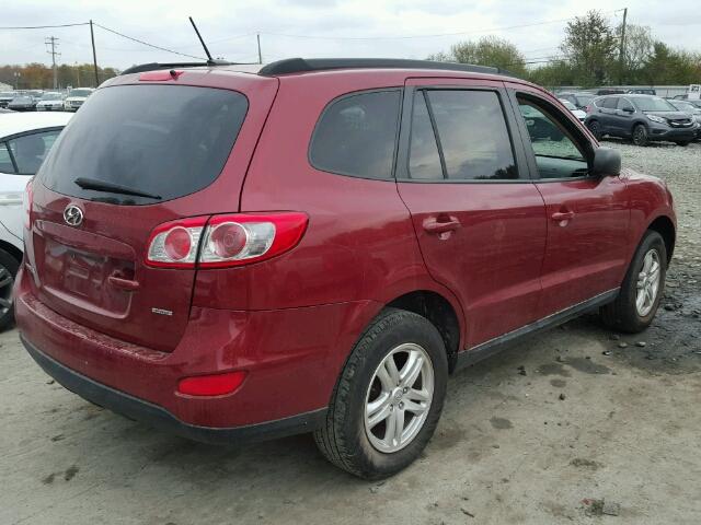 5XYZGDAB8CG166548 - 2012 HYUNDAI SANTA FE G BURGUNDY photo 4