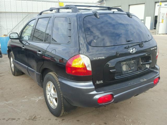 KM8SC13D22U311165 - 2002 HYUNDAI SANTA FE G BLACK photo 3