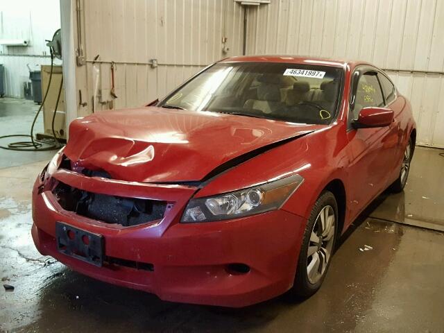 1HGCS12899A011409 - 2009 HONDA ACCORD EXL RED photo 2