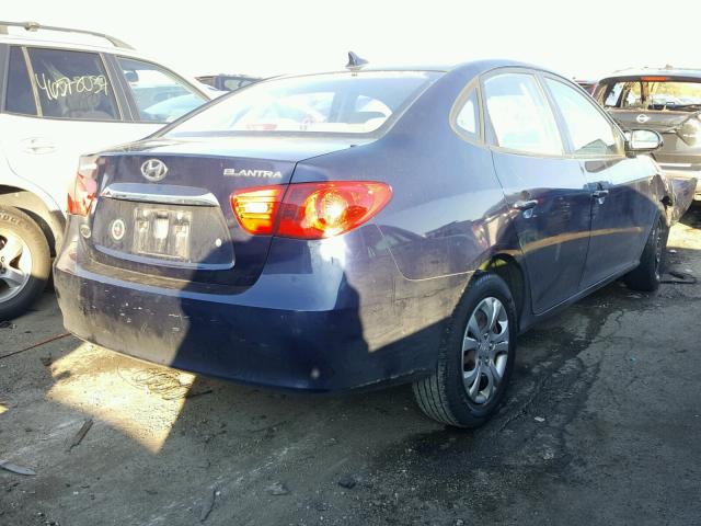 KMHDU4AD3AU164900 - 2010 HYUNDAI ELANTRA BL BLUE photo 4