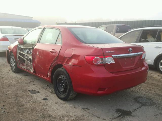 2T1BU4EE2DC125151 - 2013 TOYOTA COROLLA BA RED photo 3