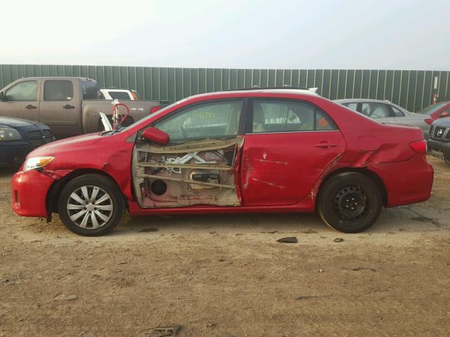 2T1BU4EE2DC125151 - 2013 TOYOTA COROLLA BA RED photo 9