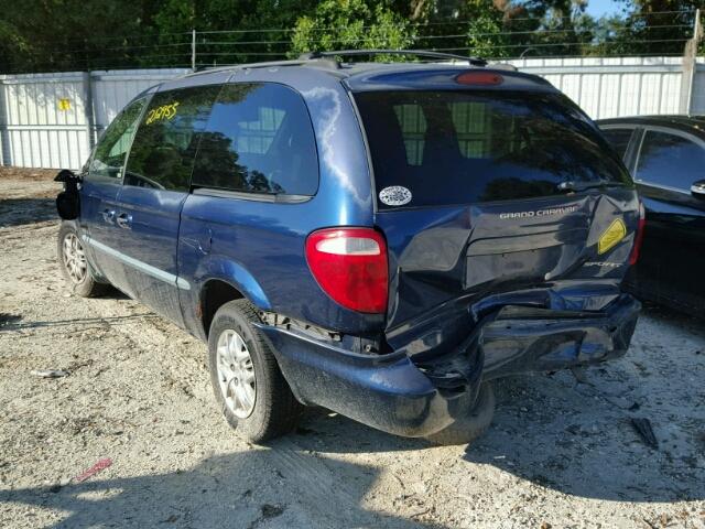 2B4GP44301R377468 - 2001 DODGE GRAND CARA BLUE photo 3