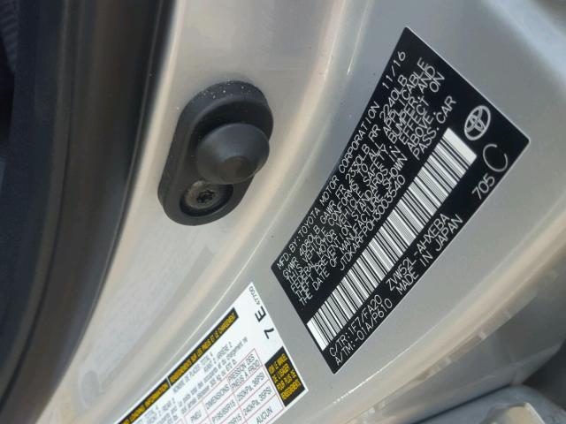 JTDKARFP0H3003540 - 2017 TOYOTA PRIUS PRIM SILVER photo 10