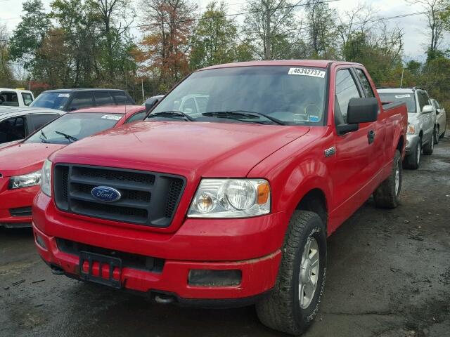 1FTRX14W05FA70612 - 2005 FORD F150 RED photo 2