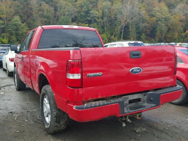 1FTRX14W05FA70612 - 2005 FORD F150 RED photo 3