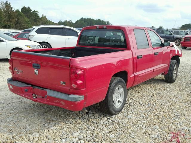 1D7HE48N95S237387 - 2005 DODGE DAKOTA QUA RED photo 4