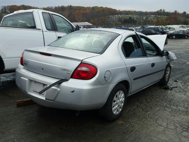 1B3ES26C03D234781 - 2003 DODGE NEON SE SILVER photo 4