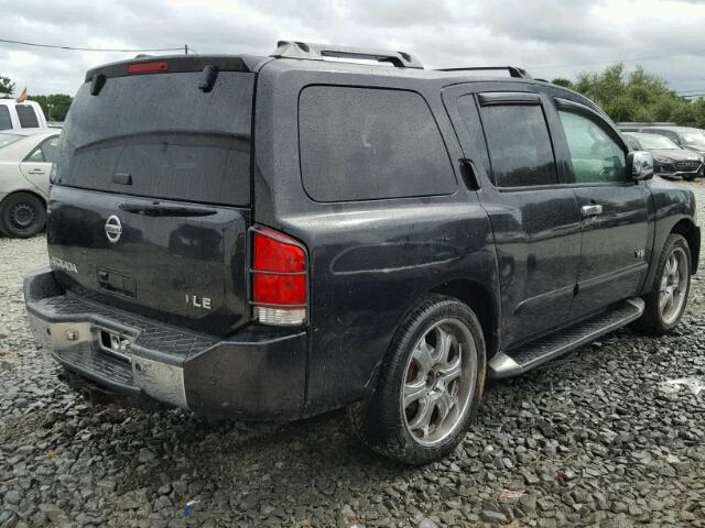 5N1AA08B95N723360 - 2005 NISSAN ARMADA SE BLACK photo 4