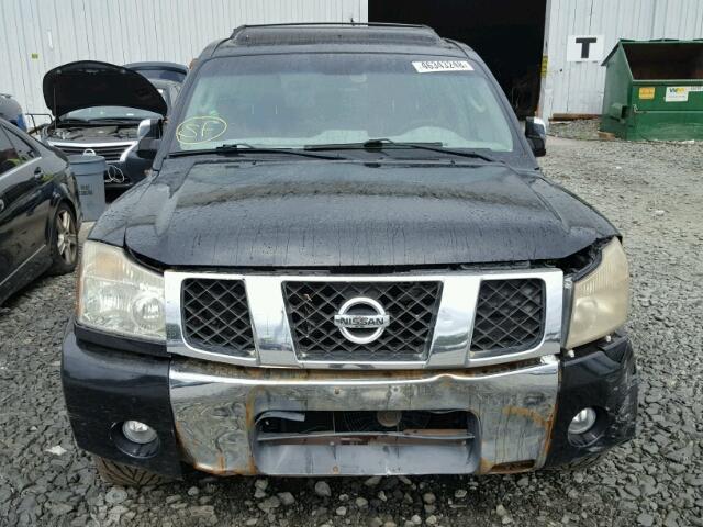 5N1AA08B95N723360 - 2005 NISSAN ARMADA SE BLACK photo 9