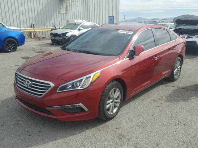 5NPE24AF7FH021112 - 2015 HYUNDAI SONATA SE RED photo 2