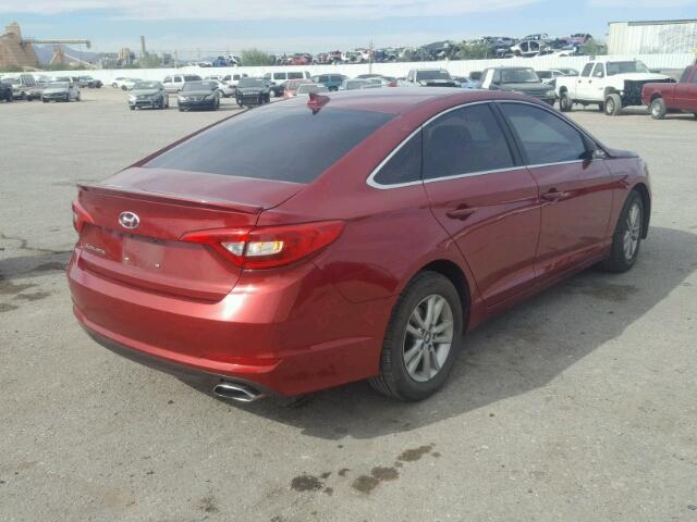 5NPE24AF7FH021112 - 2015 HYUNDAI SONATA SE RED photo 4