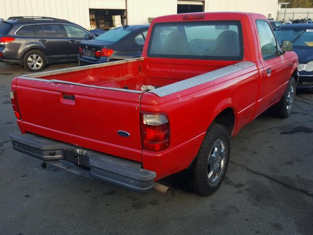 1FTYR10C31PA27582 - 2001 FORD RANGER RED photo 4