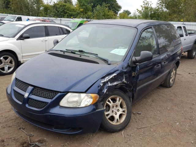 1D4GP25373B166021 - 2003 DODGE CARAVAN SE BLUE photo 2