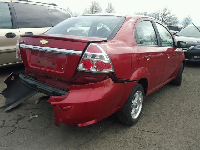 KL1TD5DE5AB099352 - 2010 CHEVROLET AVEO LS RED photo 4