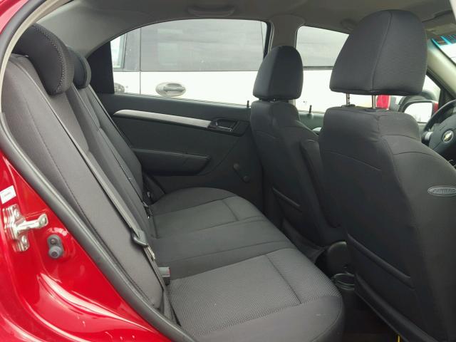 KL1TD5DE5AB099352 - 2010 CHEVROLET AVEO LS RED photo 6