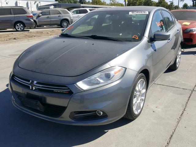 1C3CDFCH3DD322320 - 2013 DODGE DART LIMIT GRAY photo 2