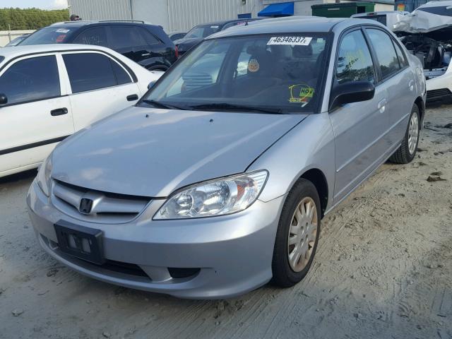 2HGES16555H578415 - 2005 HONDA CIVIC LX SILVER photo 2