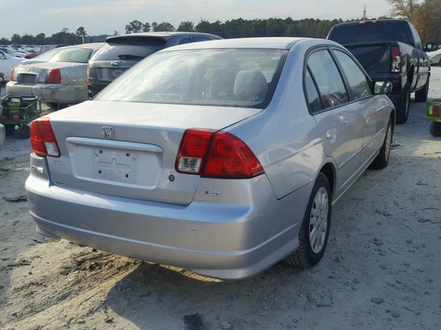 2HGES16555H578415 - 2005 HONDA CIVIC LX SILVER photo 4