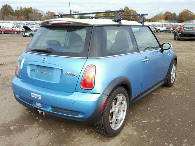 WMWRE33442TD52119 - 2002 MINI COOPER S BLUE photo 4