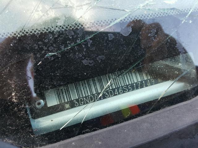 3GNDA13D46S517149 - 2006 CHEVROLET HHR LS SILVER photo 10