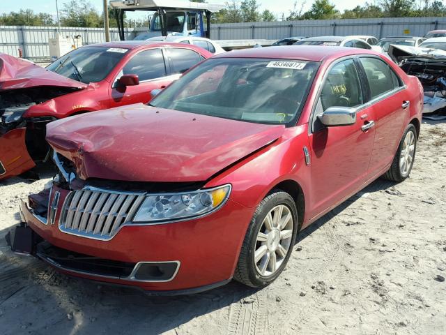 3LNHL2GC5AR754658 - 2010 LINCOLN MKZ BURGUNDY photo 2