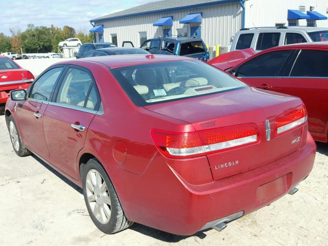 3LNHL2GC5AR754658 - 2010 LINCOLN MKZ ბურგუნდია ფოტო 3