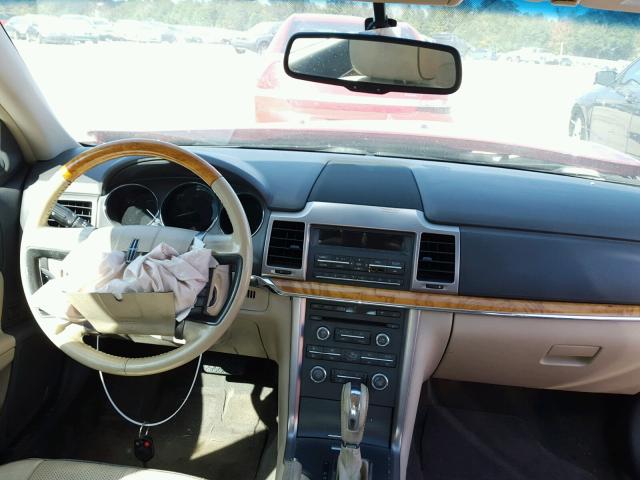 3LNHL2GC5AR754658 - 2010 LINCOLN MKZ ბურგუნდია ფოტო 9