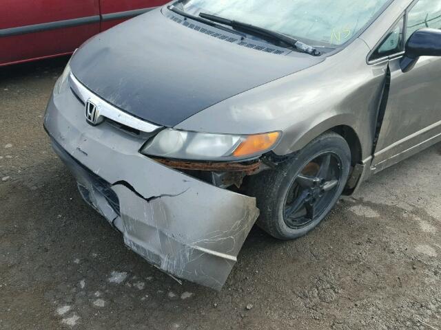 2HGFA15307H025357 - 2007 HONDA CIVIC DX GRAY photo 9