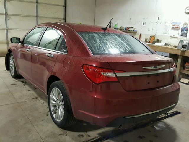 1C3CCBCG2DN654570 - 2013 CHRYSLER 200 LIMITE RED photo 3