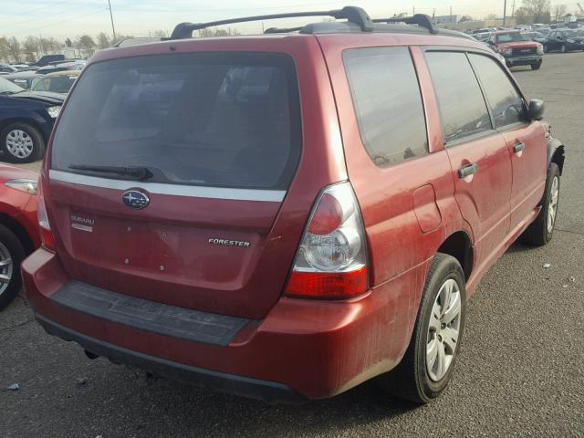 JF1SG63698H708032 - 2008 SUBARU FORESTER 2 MAROON photo 4