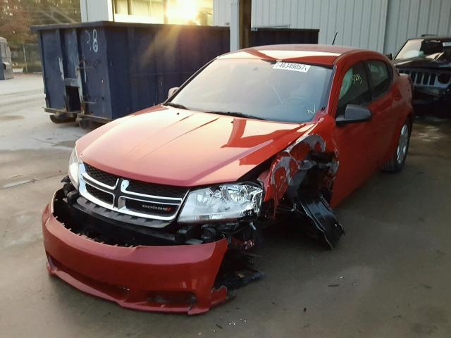 1C3CDZAB3EN132495 - 2014 DODGE AVENGER SE RED photo 2