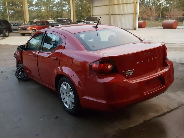 1C3CDZAB3EN132495 - 2014 DODGE AVENGER SE RED photo 3