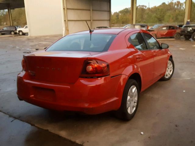 1C3CDZAB3EN132495 - 2014 DODGE AVENGER SE RED photo 4