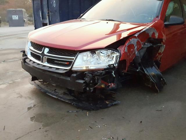 1C3CDZAB3EN132495 - 2014 DODGE AVENGER SE RED photo 9