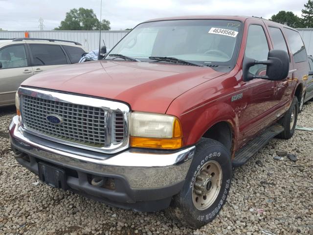 1FMNU41S3YEB39874 - 2000 FORD EXCURSION RED photo 2