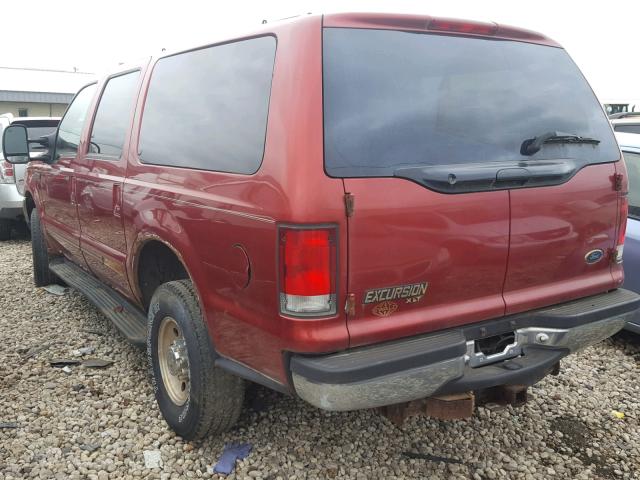 1FMNU41S3YEB39874 - 2000 FORD EXCURSION RED photo 3