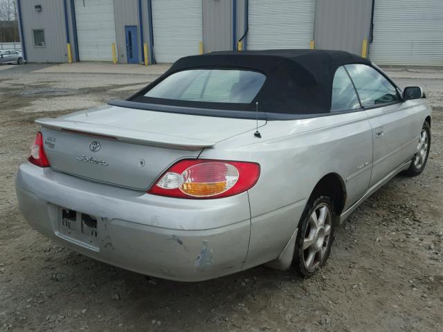 2T1FF28P52C563091 - 2002 TOYOTA CAMRY SOLA SILVER photo 4