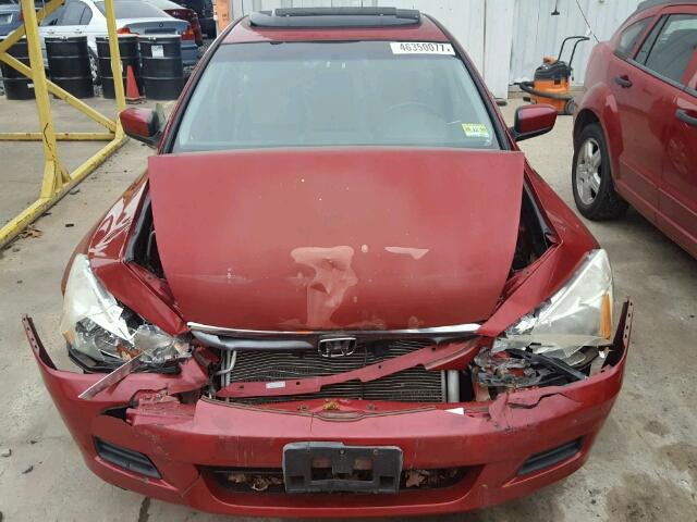 1HGCM56817A107446 - 2007 HONDA ACCORD RED photo 9