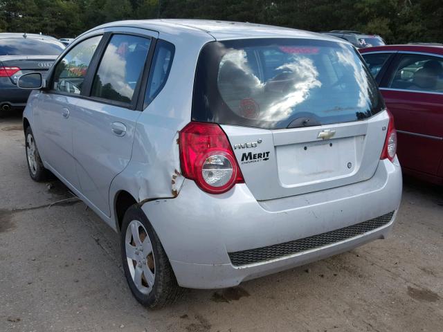 KL1TD6DE2AB047957 - 2010 CHEVROLET AVEO LS SILVER photo 3