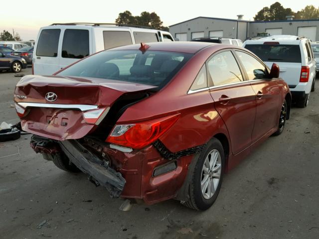 5NPEB4ACXEH875743 - 2014 HYUNDAI SONATA GLS RED photo 4