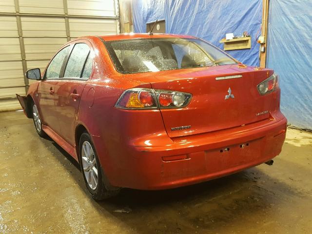 JA32U2FU2FU008474 - 2015 MITSUBISHI LANCER ES RED photo 3