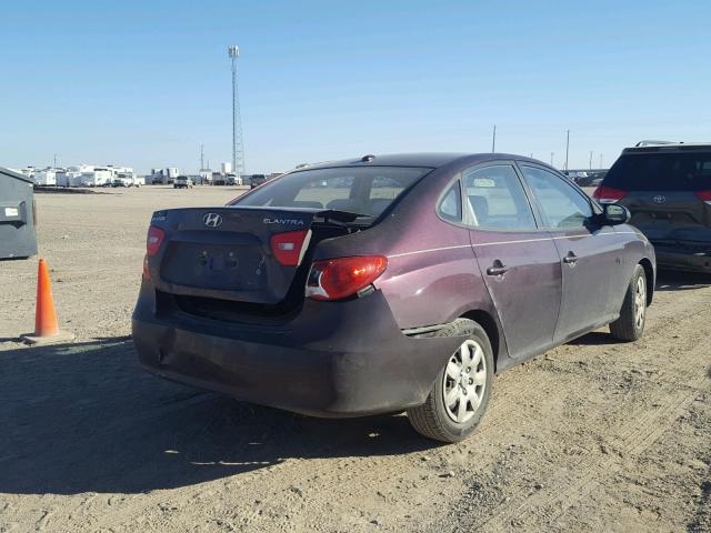 KMHDU46D89U625951 - 2009 HYUNDAI ELANTRA GL PURPLE photo 4