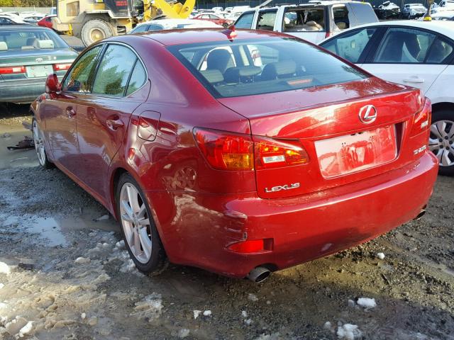 JTHBK262275026361 - 2007 LEXUS IS 250 RED photo 3