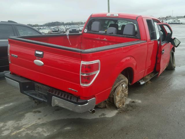 1FTEX1CM2CFA34772 - 2012 FORD F150 SUPER RED photo 4