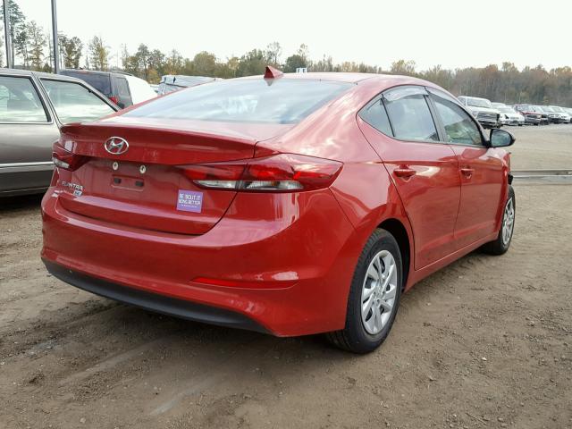 5NPD74LF4HH157453 - 2017 HYUNDAI ELANTRA SE RED photo 4