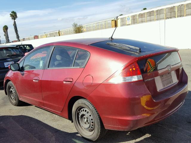 JHMZE2H57AS038219 - 2010 HONDA INSIGHT LX BURGUNDY photo 3