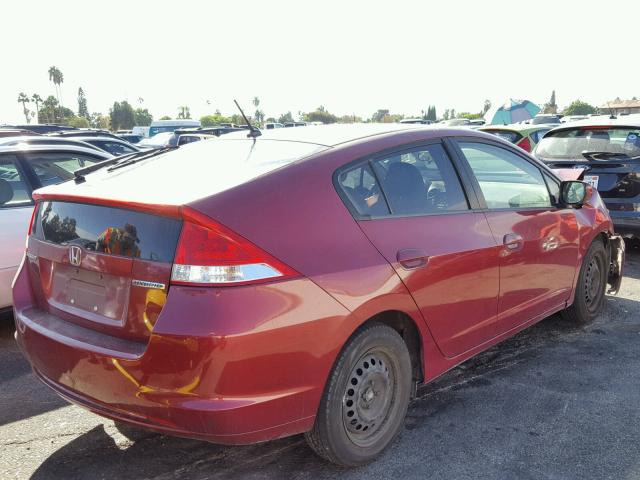 JHMZE2H57AS038219 - 2010 HONDA INSIGHT LX BURGUNDY photo 4