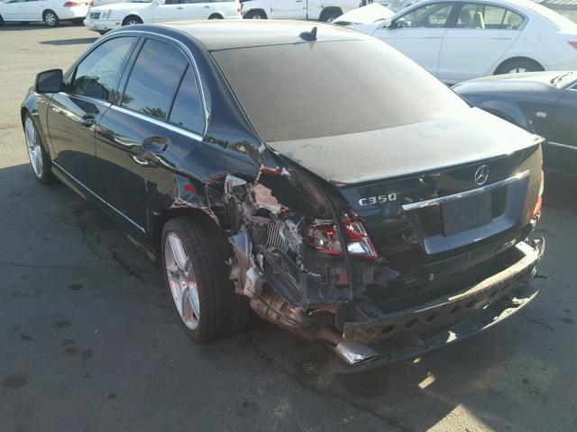 WDDGF56X38R020786 - 2008 MERCEDES-BENZ C 350 BLACK photo 3