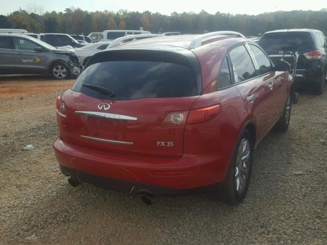 JNRAS08U54X107001 - 2004 INFINITI FX35 RED photo 4